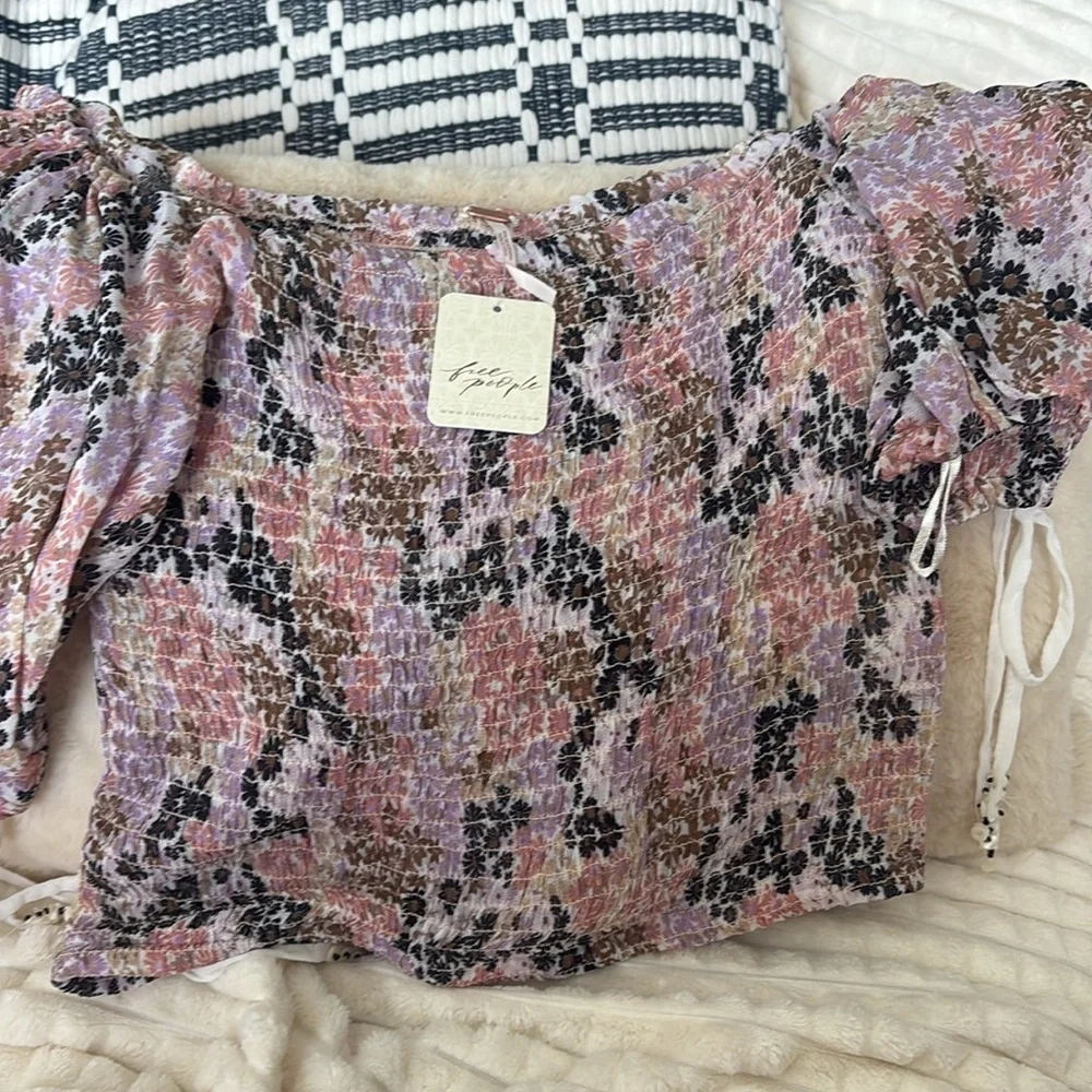 NWT Free People Back on Top Smocked Floral Crop Top $98